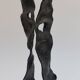 Sculptural brutalist floor candlestick made of hand-forged iron from the 1950s.