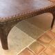 Riveted iron coffee table.