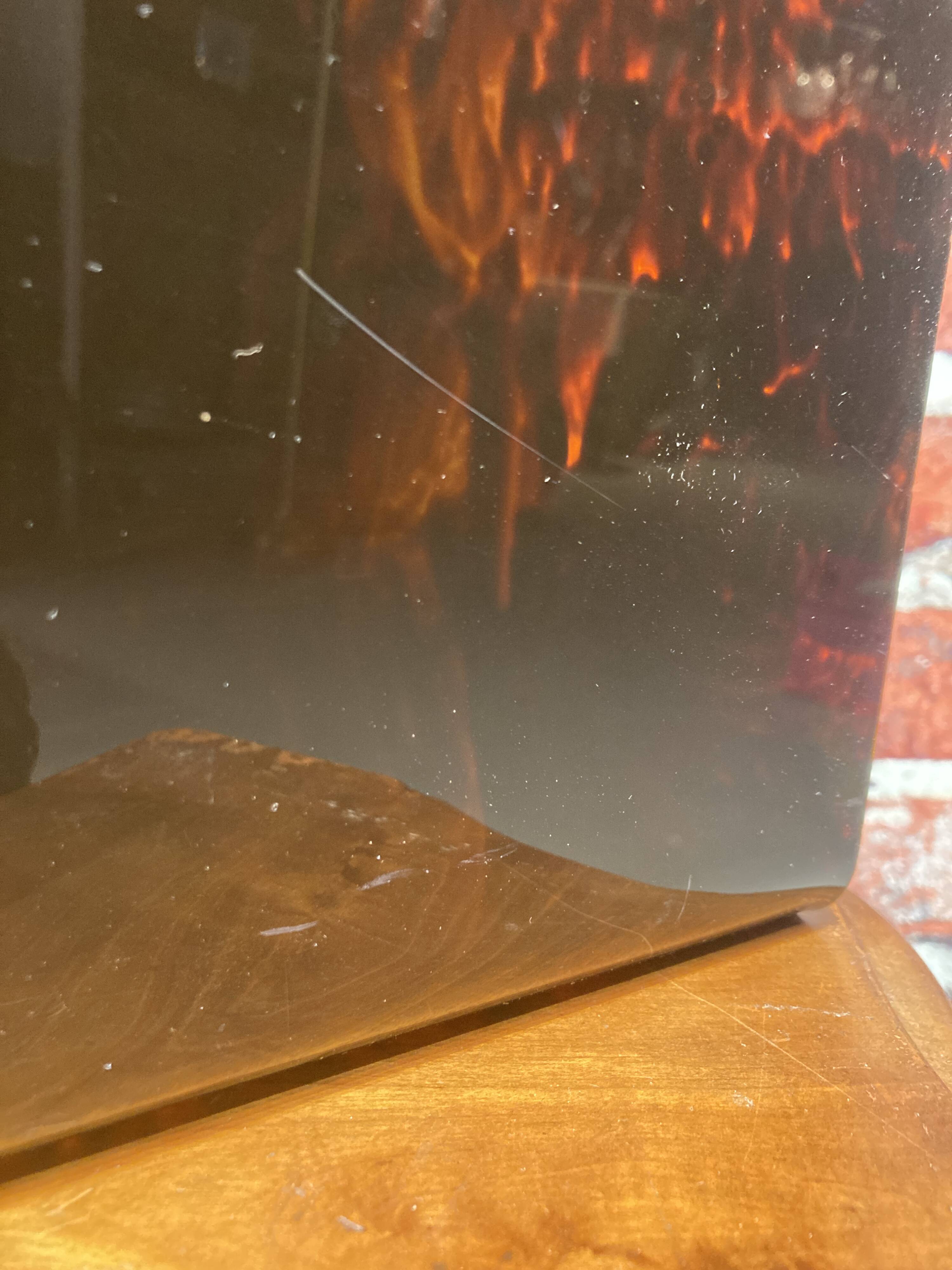 Brown plastic magazine holder with handle