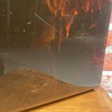 Brown plastic magazine holder with handle