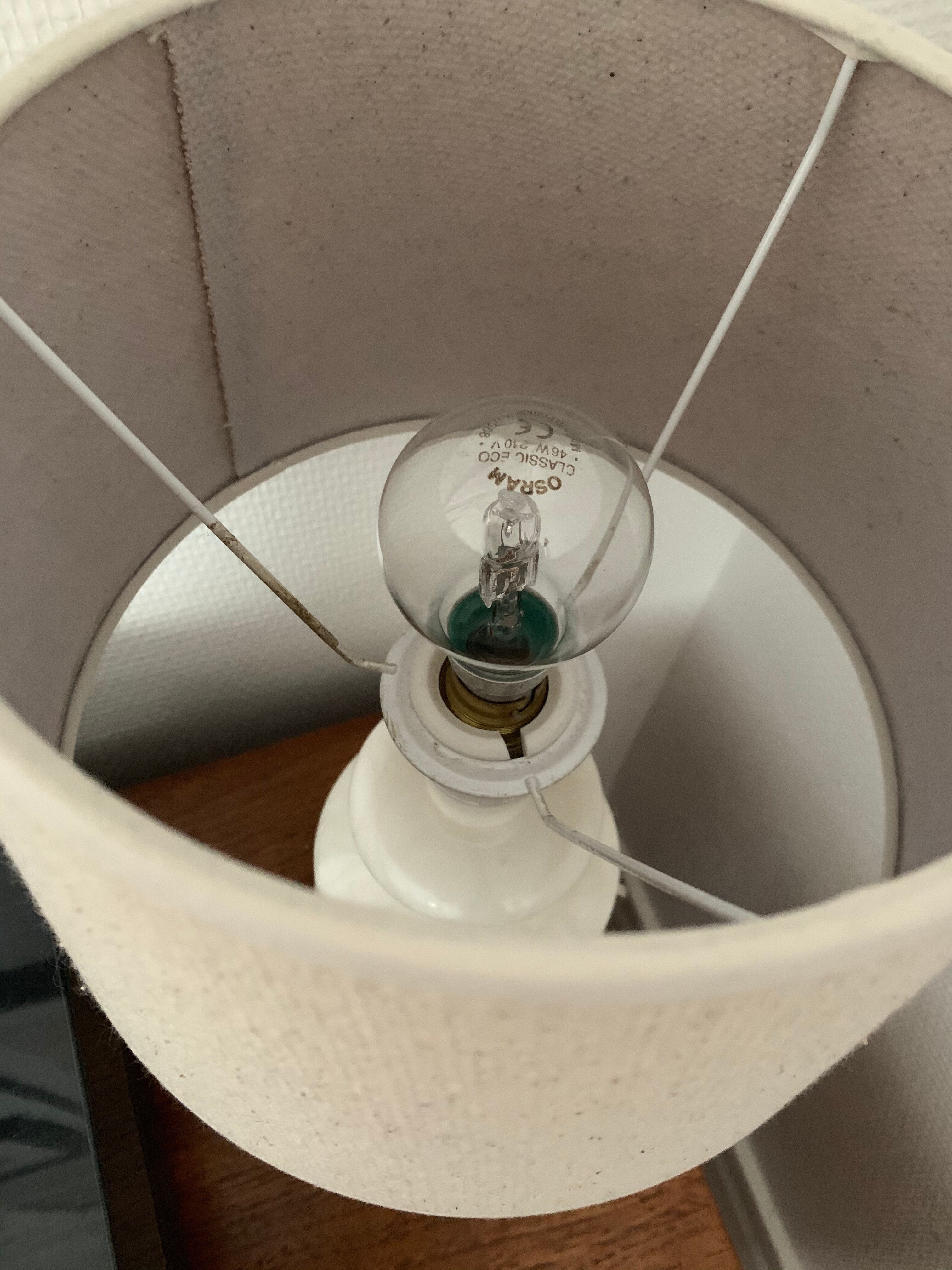 Vintage ecru marble lamp