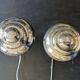Pair of Art Deco ELAU mushroom lamps with adjustable nickel-plated metal.