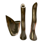 Ensemble en aluminium massif Anna Efverlund – 2 chandeliers et 1 vase