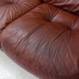 Vintage leather 3 seater sofa Mobil Girgi, 1970s