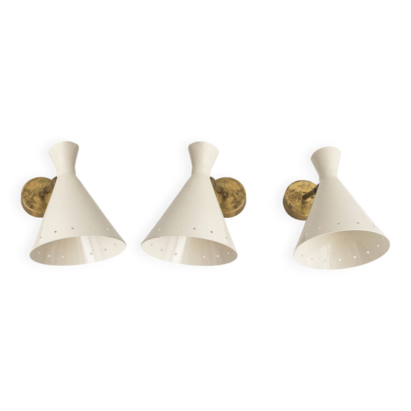 Suite de trois appliques italiennes design 1950