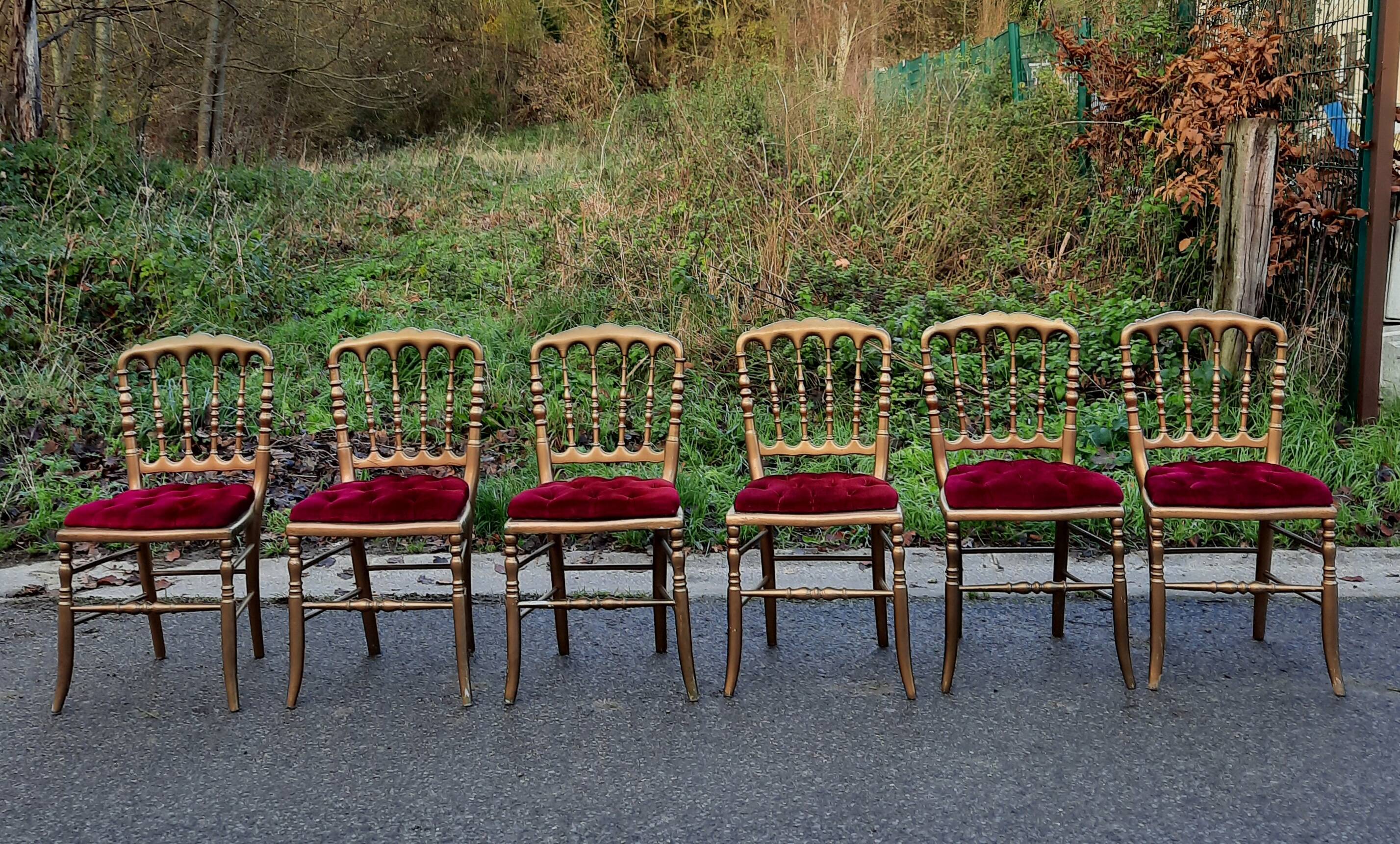6 chaises de théâtre style Napoléon IIII