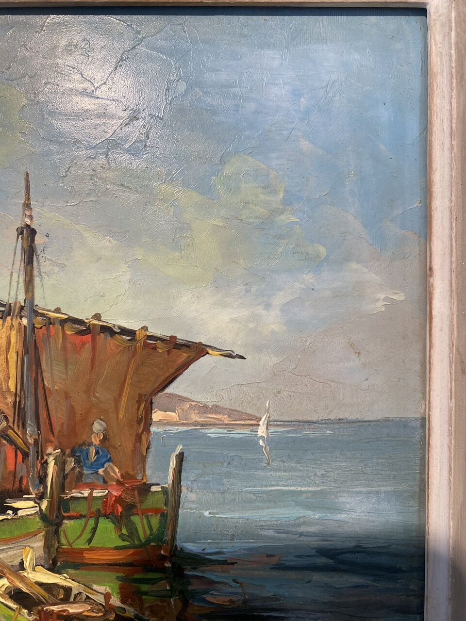 Old painting, Marine, signed B Franco, 50s/70s