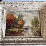 Tableau: oil on hardboard - landscape