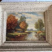 Tableau: oil on hardboard - landscape