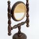 Vintage pivoting mirror to place, carved wood, rustic folk art decor.
