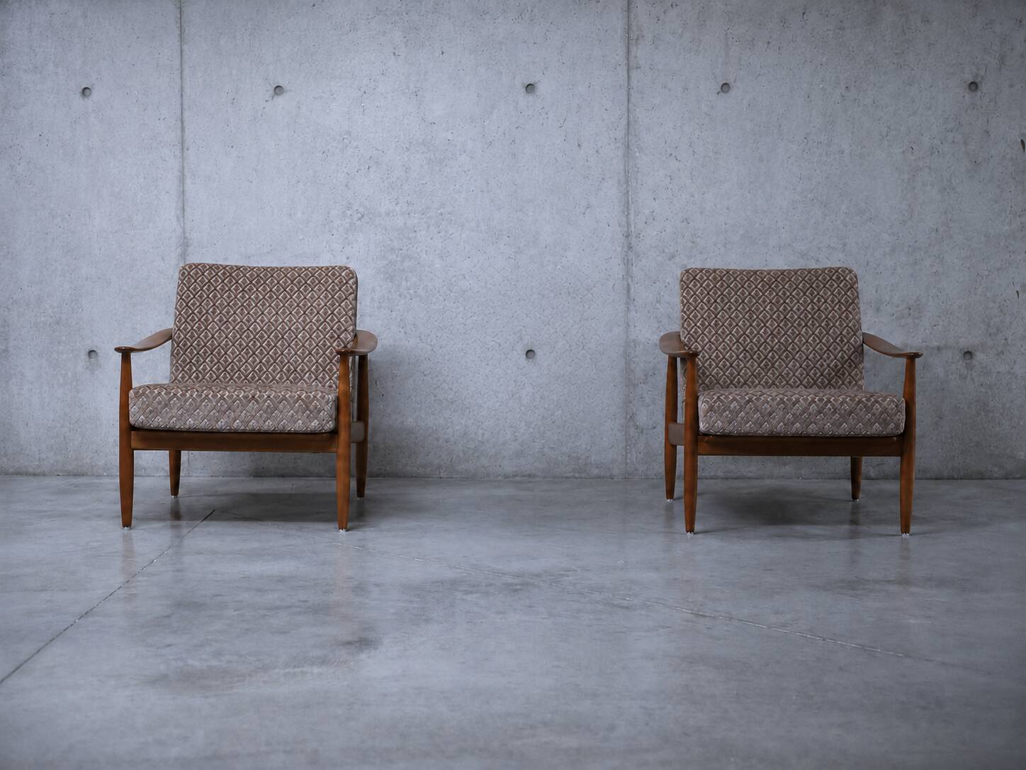 Pair of Scandinavian armchairs by Carl Straub - Vintage 1950s 1960s