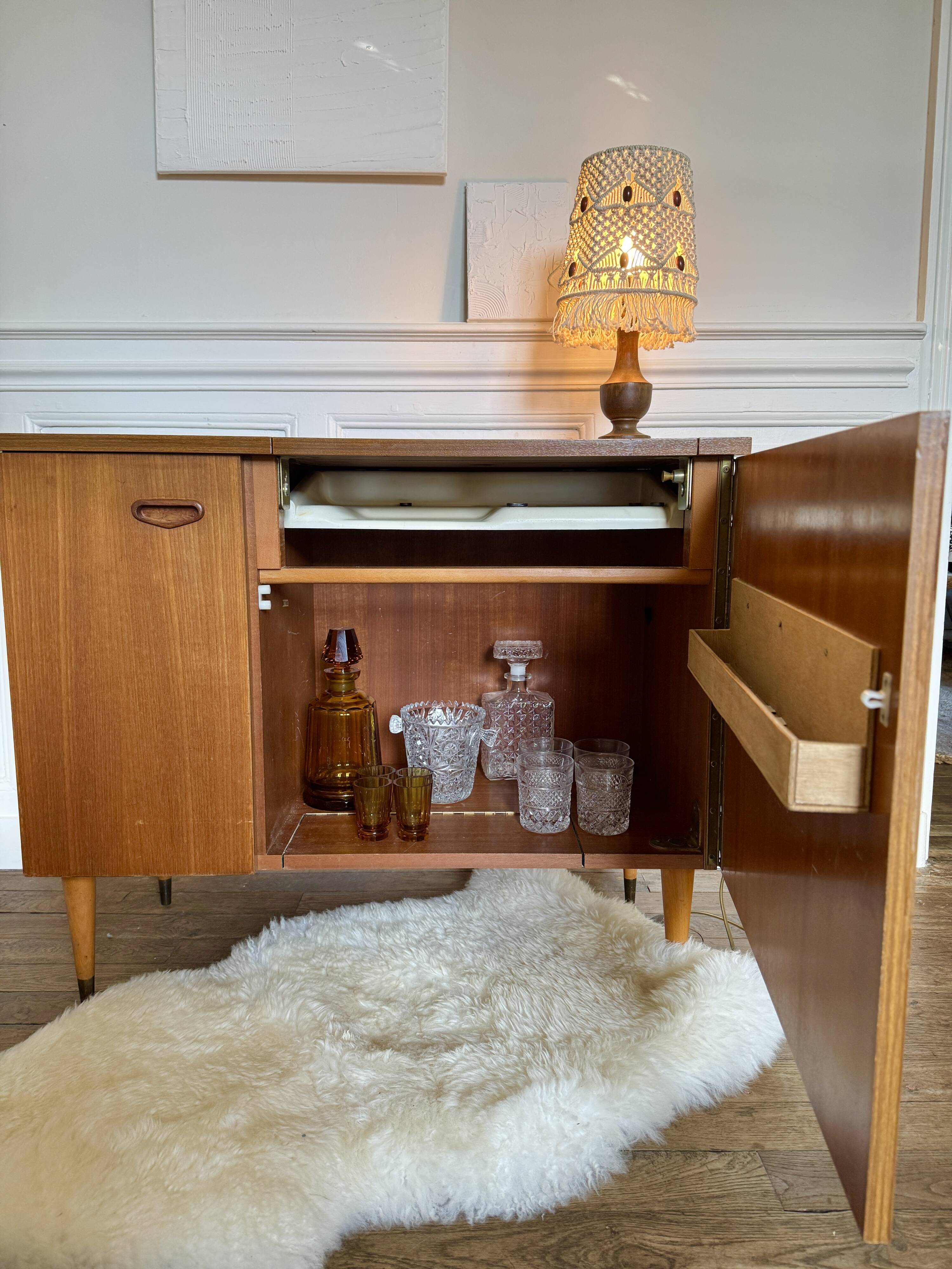 vintage Scandinavian Singer sideboard