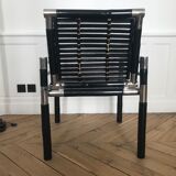 Paire de fauteuils bambou et chrome, 1970’s