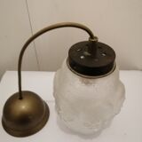 Pair of glass hanging lamps