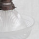 Glass and brass holophane antique pendant light