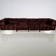 Vintage Italian chrome sectional sofa with faux fur, 1970s.