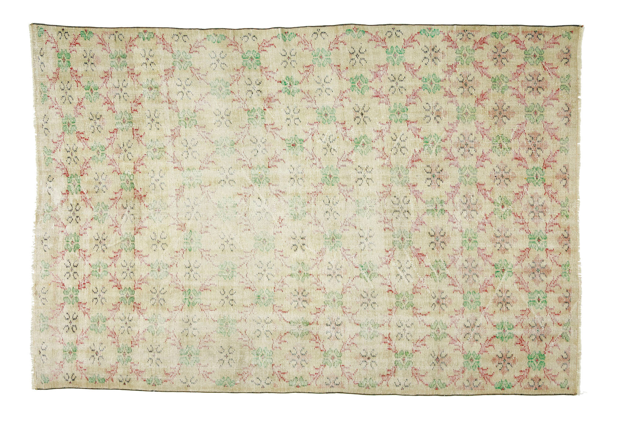 Anatolian handmade vintage rug 268 cm x 182 cm