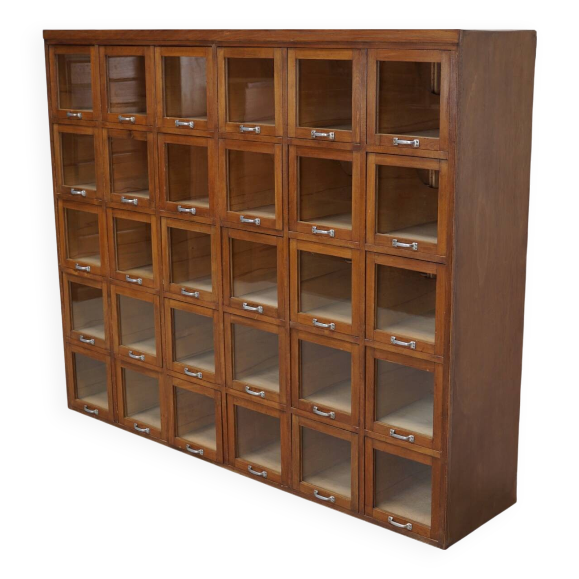Vintage Large German Beech Haberdashery Shop Cabinet / Vitrine, 1950s