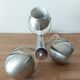 Italian chandelier with three lights in brushed aluminum 1970 "Eyeball"