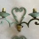 Set of 4 antique metal wall lights / 1950s