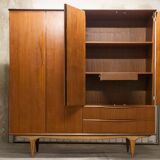 Scandinavian teak cabinet 1960 with mounting plan