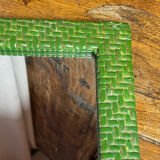 Rectangular wicker mirror