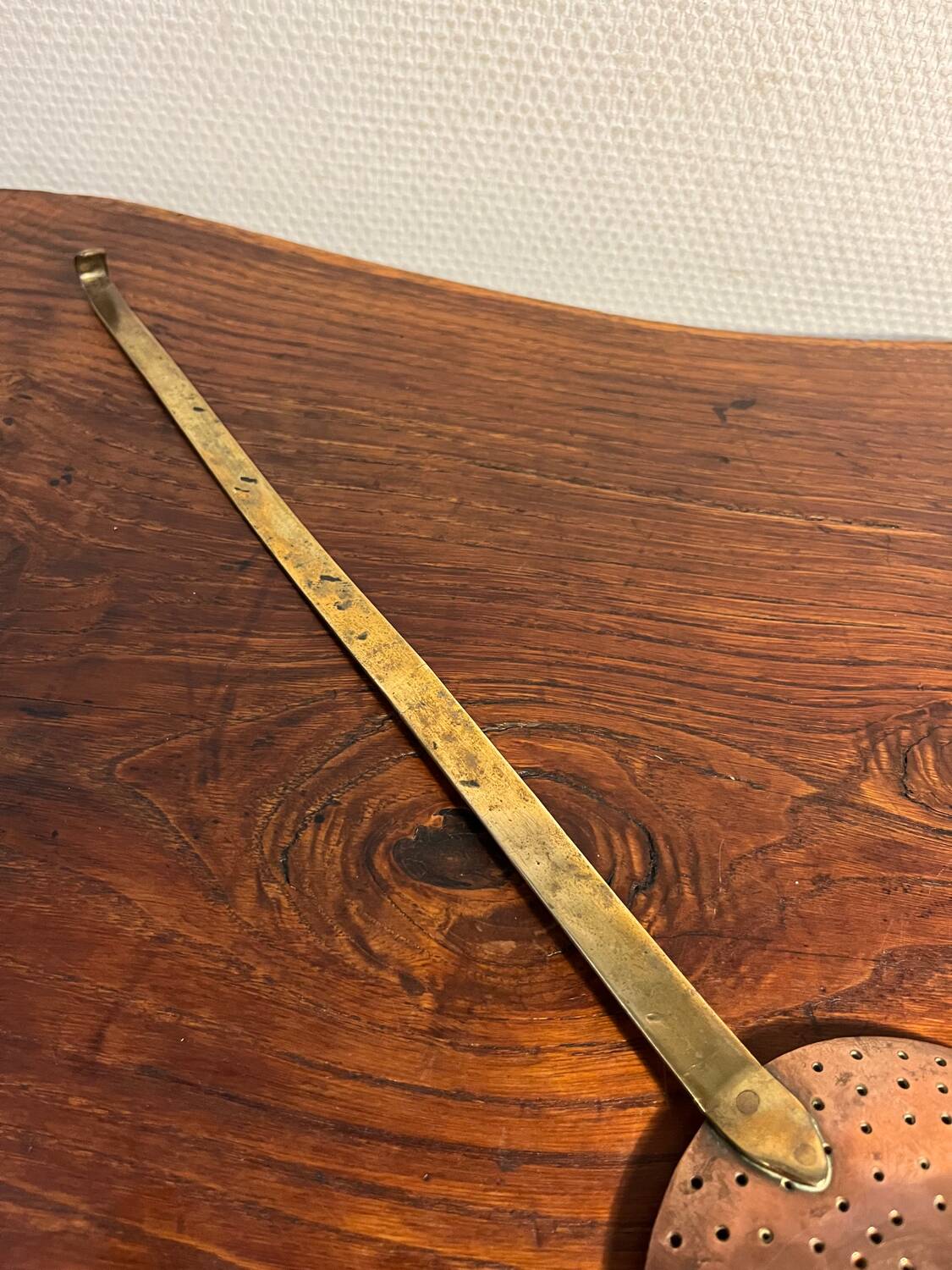 Copper and brass skimmer ladle from the 50s