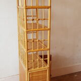 Vintage rattan bookcase