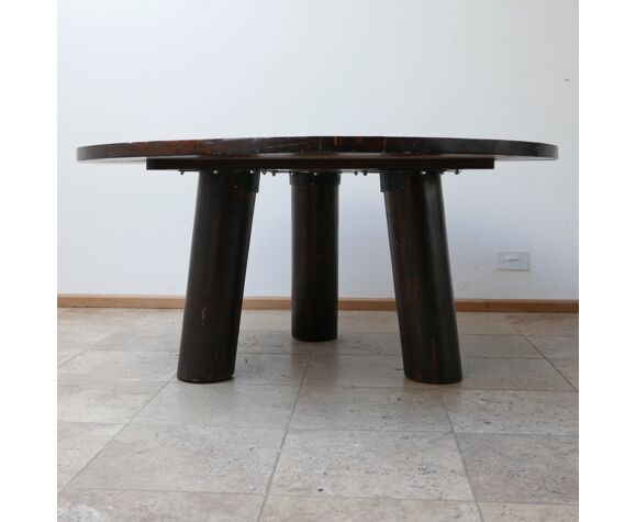 Chunky spanish circular mid-century dining table