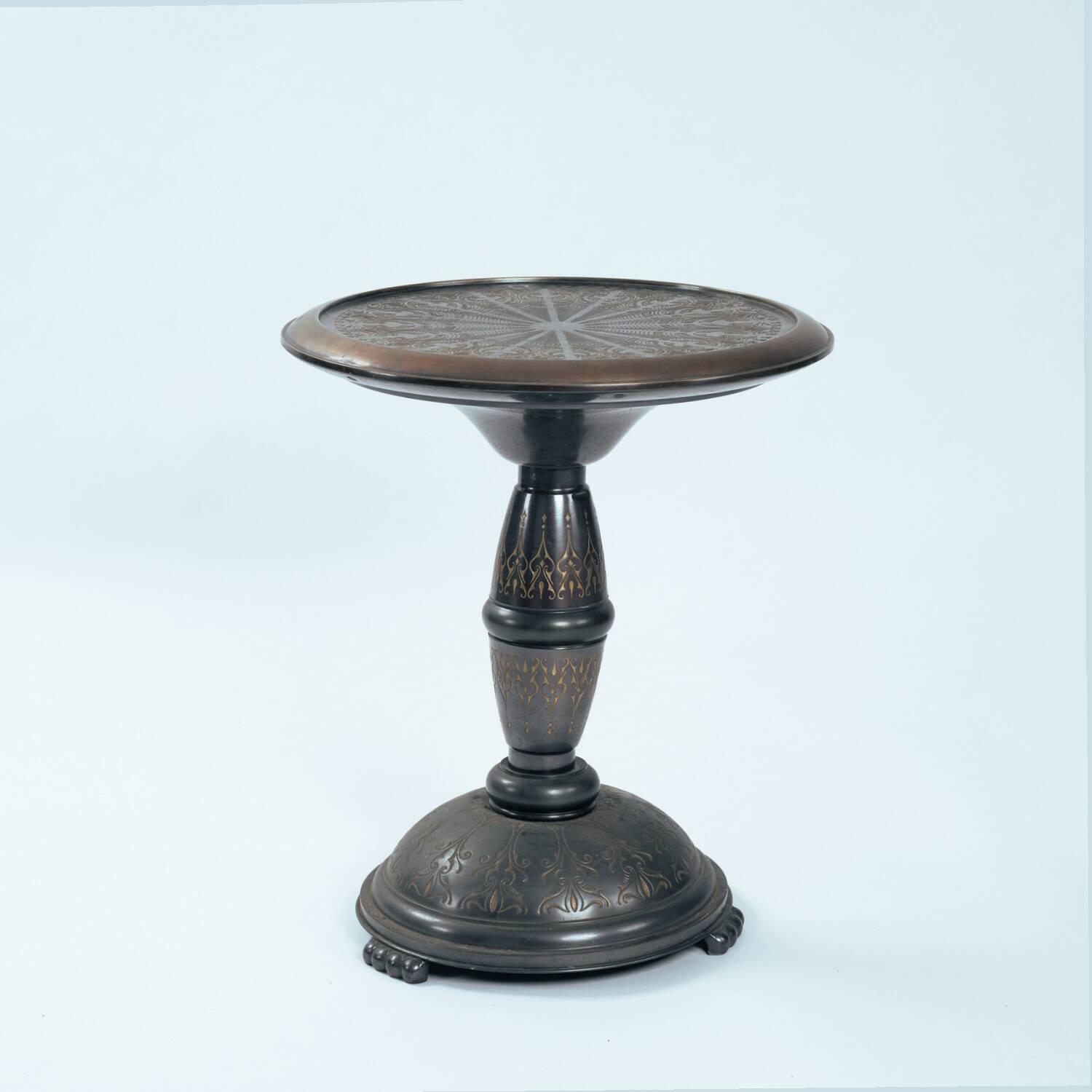 Dutch Art Nouveau occasional table with floral relief decor, 1920s