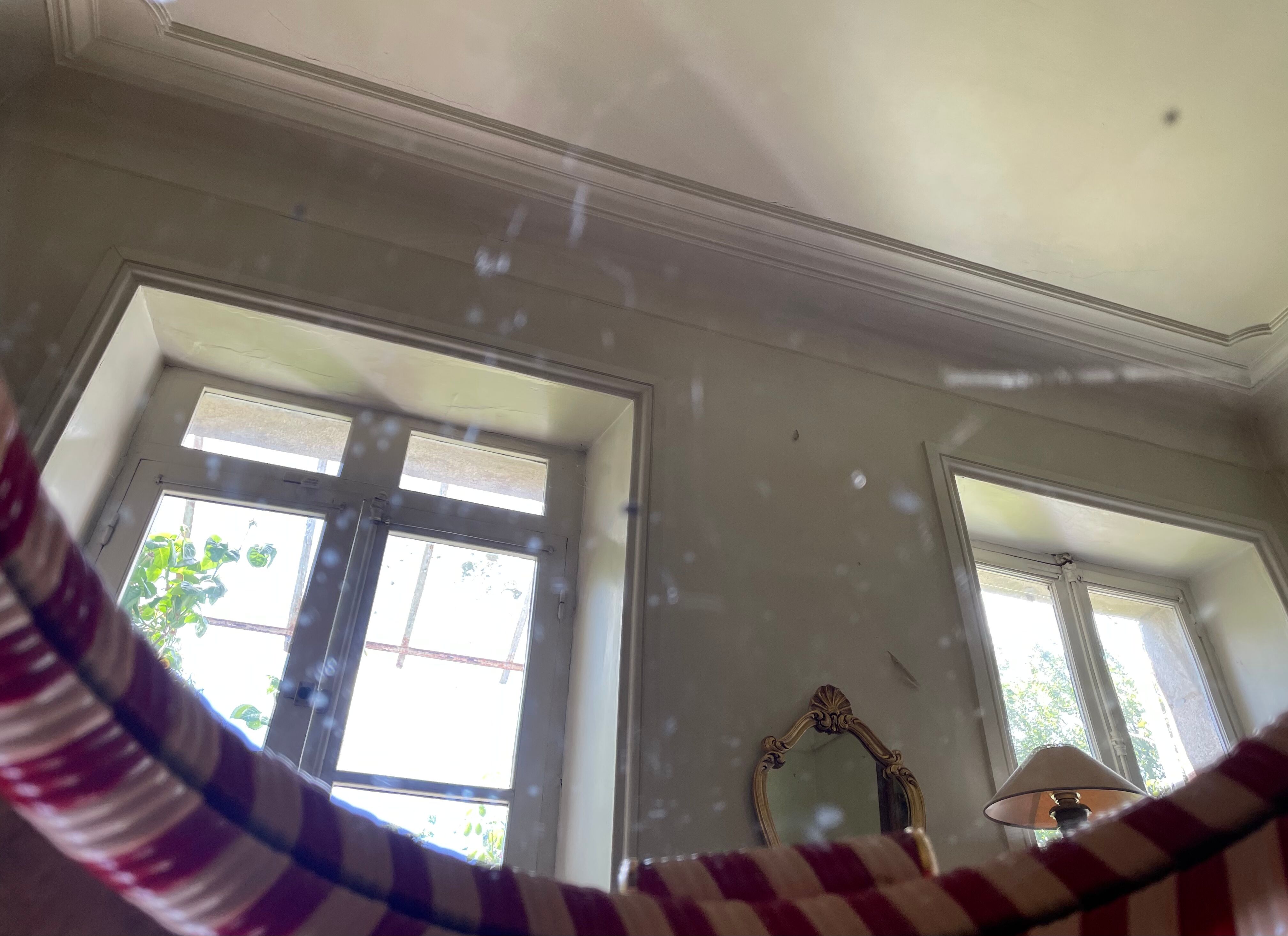 Round mirror tray scoubidou 50s/60s