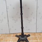 Table bistrot "mange-debout" vintage, crème, en fonte et laiton, 109 cm