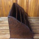 Mail holder 4 wooden boxes vintage office #a362