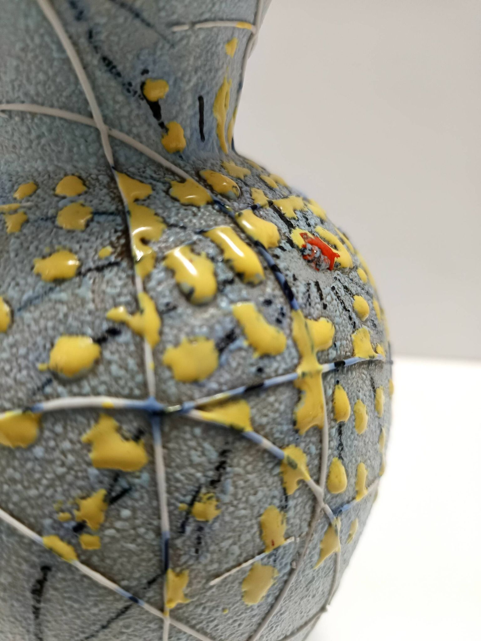 Handcrafted  and Hand-painted Multicolored Ceramic Vase by Fanciullacci, It