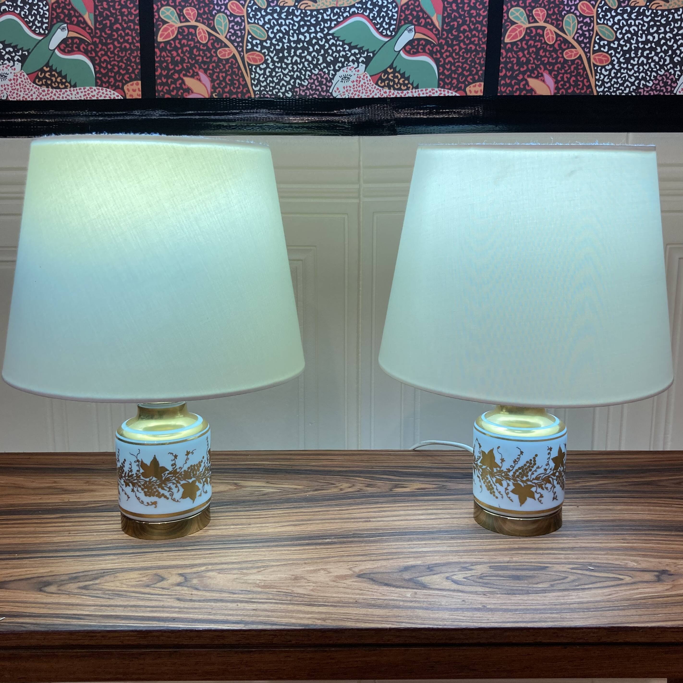 Pair of ceramic lamps "1950s scandinavian design".