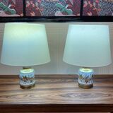 Pair of ceramic lamps "1950s scandinavian design".