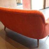Couch sofa red bean vintage 50/60s