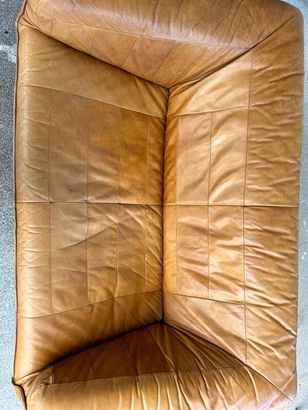 Canapé scandinave vintage en cuir