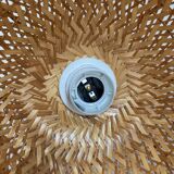 Vintage wicker rattan flower suspension