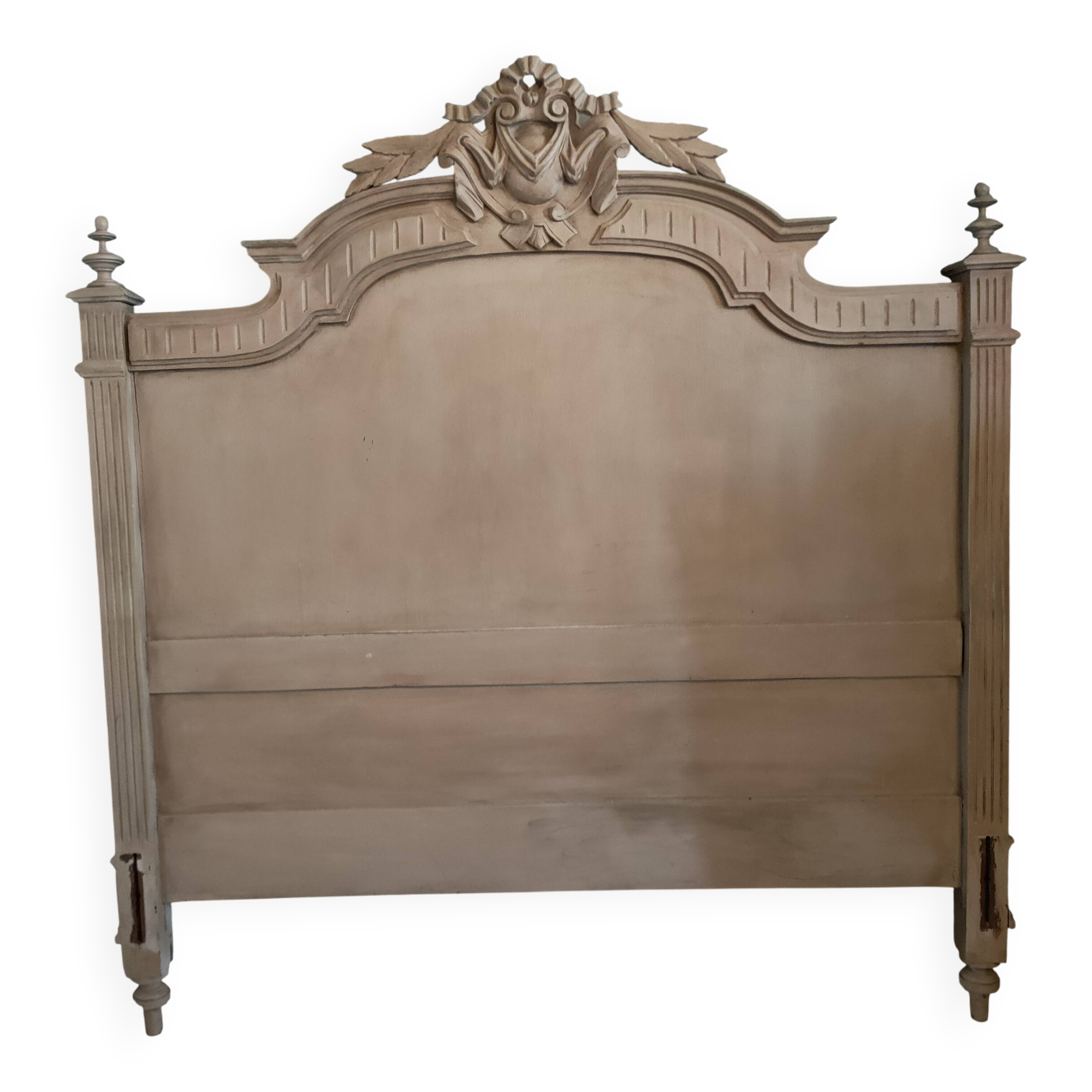 Antique painted wooden headboard