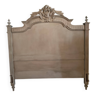 Antique painted wooden headboard