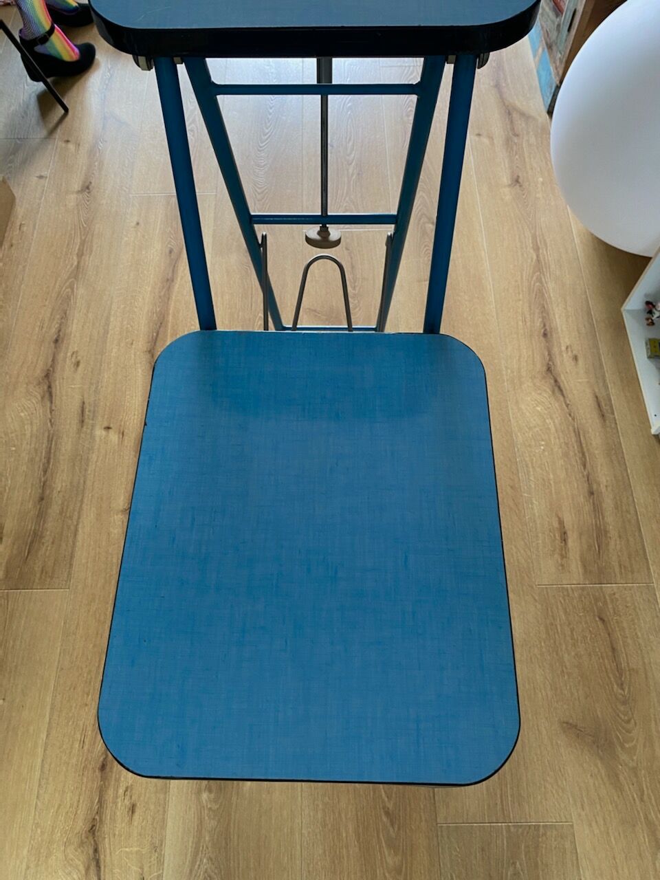 Side table or support for video projector in blue formica