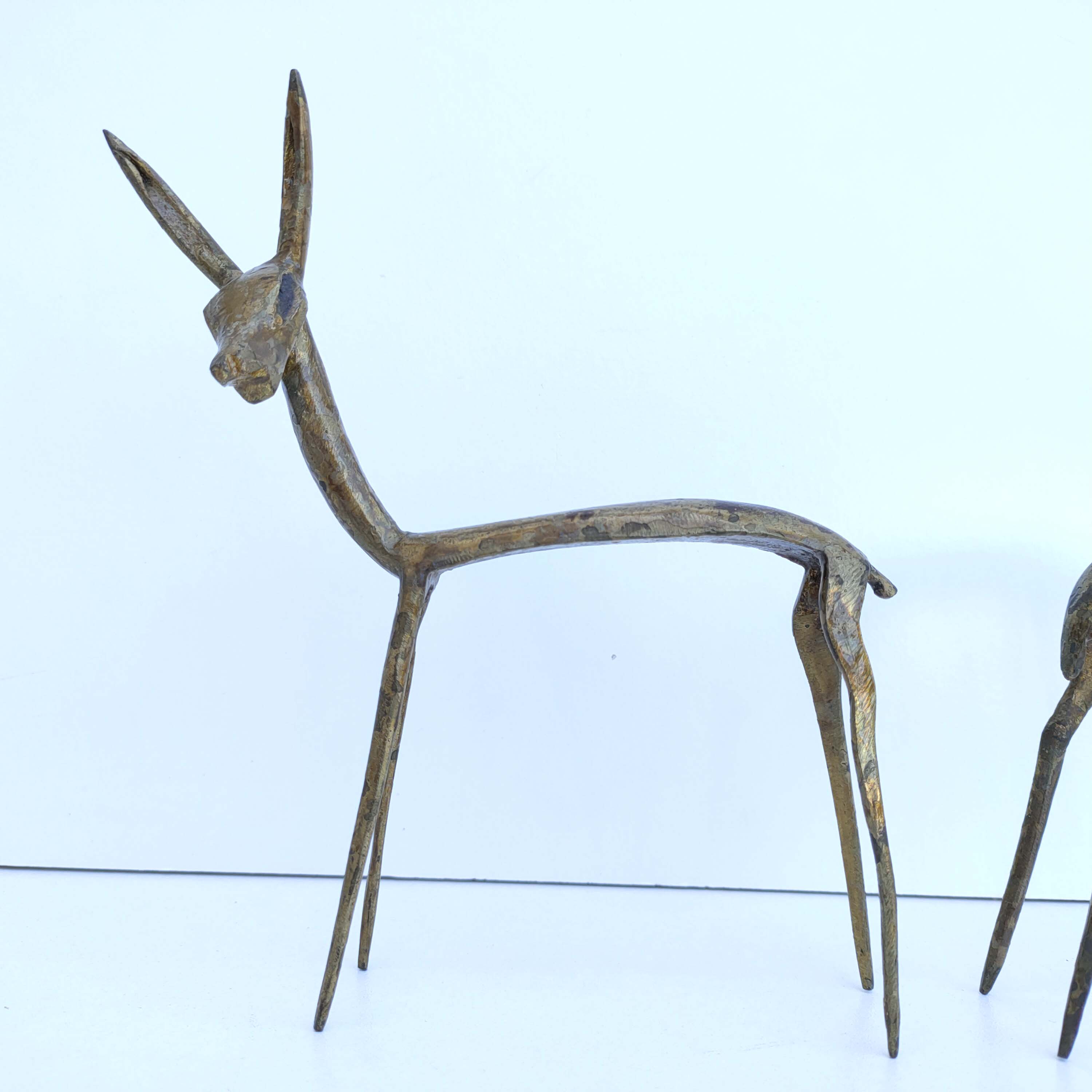 Brass gazelle couple