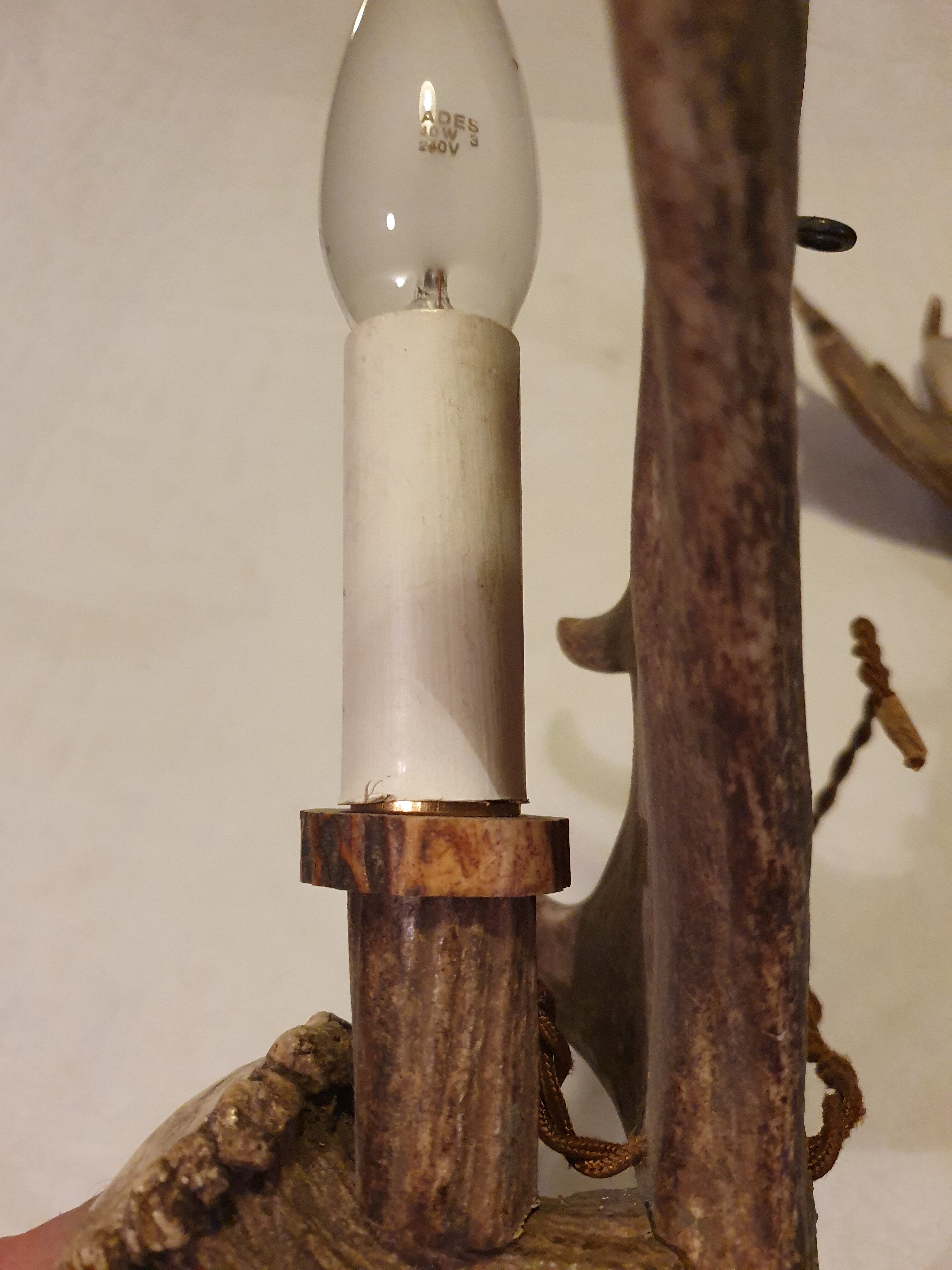Pair of suede pallet wall lamps