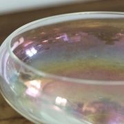Old iridescent glass cup