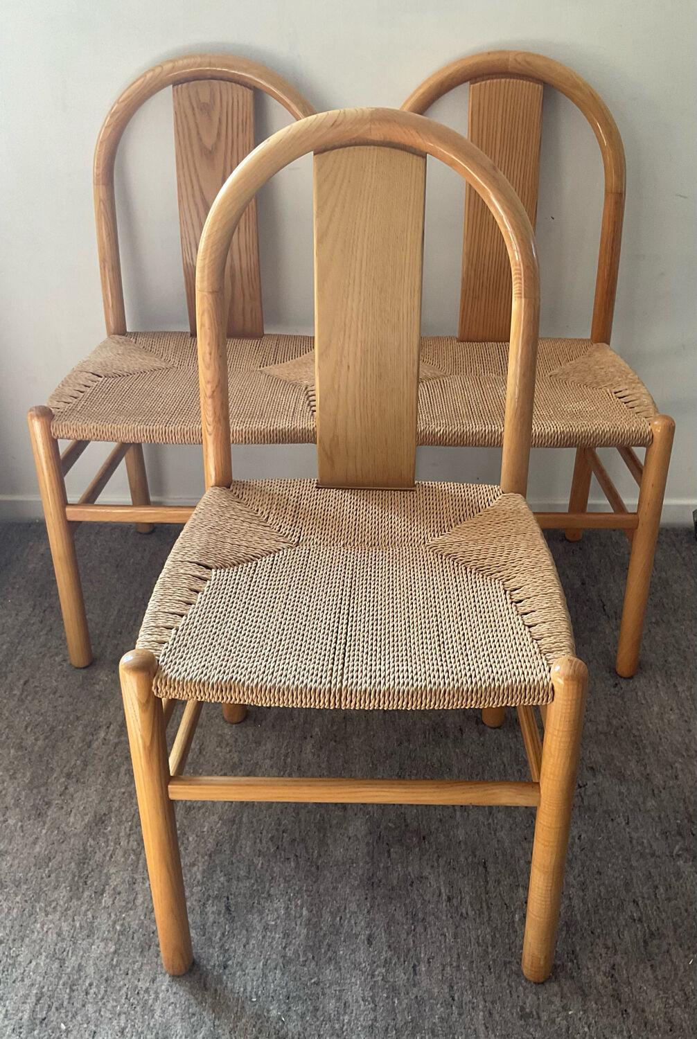 Trio of chairs Annig Sarian for Tisettanta 80s