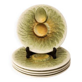 Assiettes vintage à artichauts en barbotine