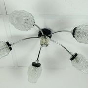1960's mid century 5-light sputnik spider CEILING LIGHT chrome metal glass