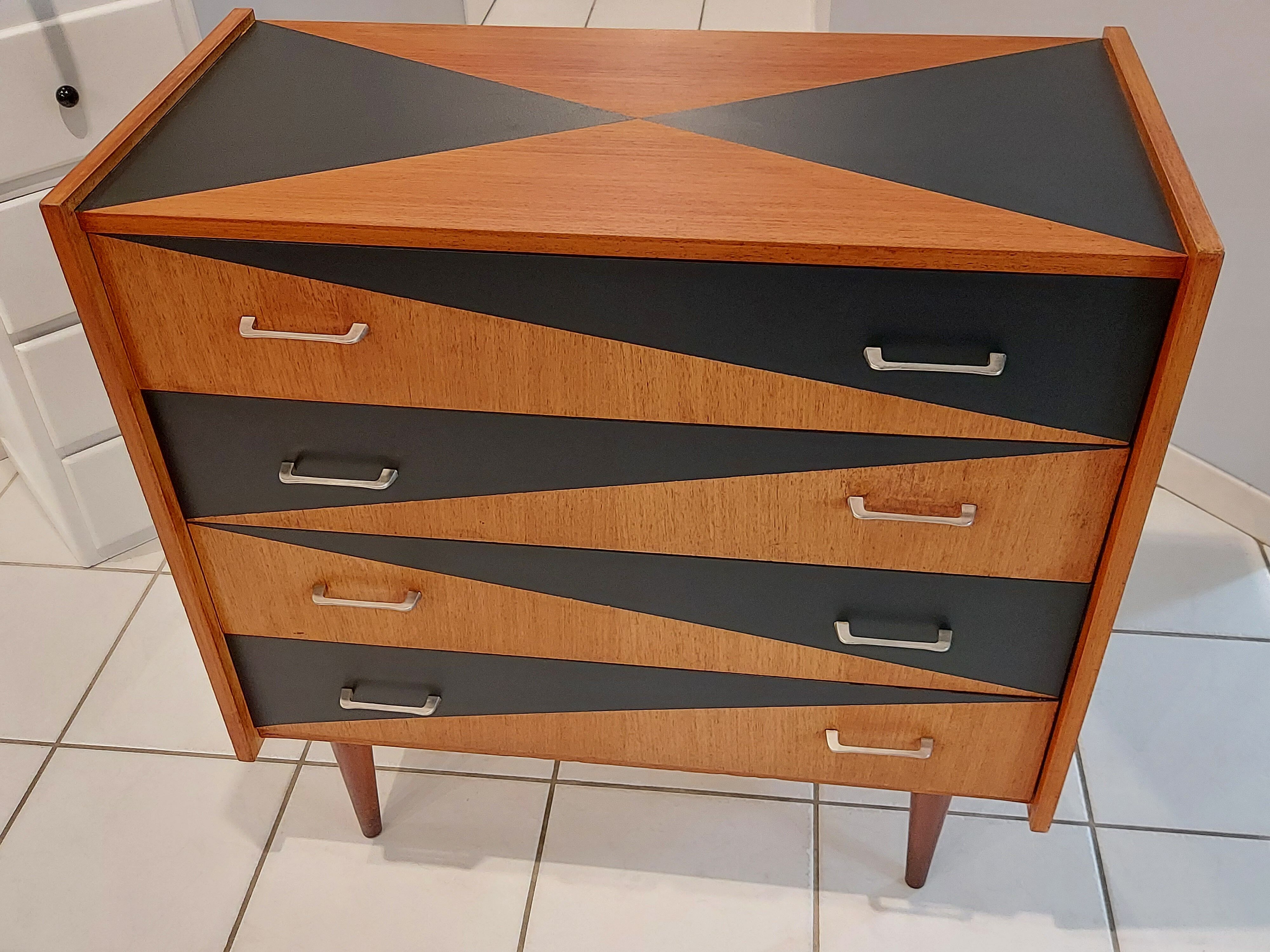 Vintage Scandinavian teak chest of drawers 1960s