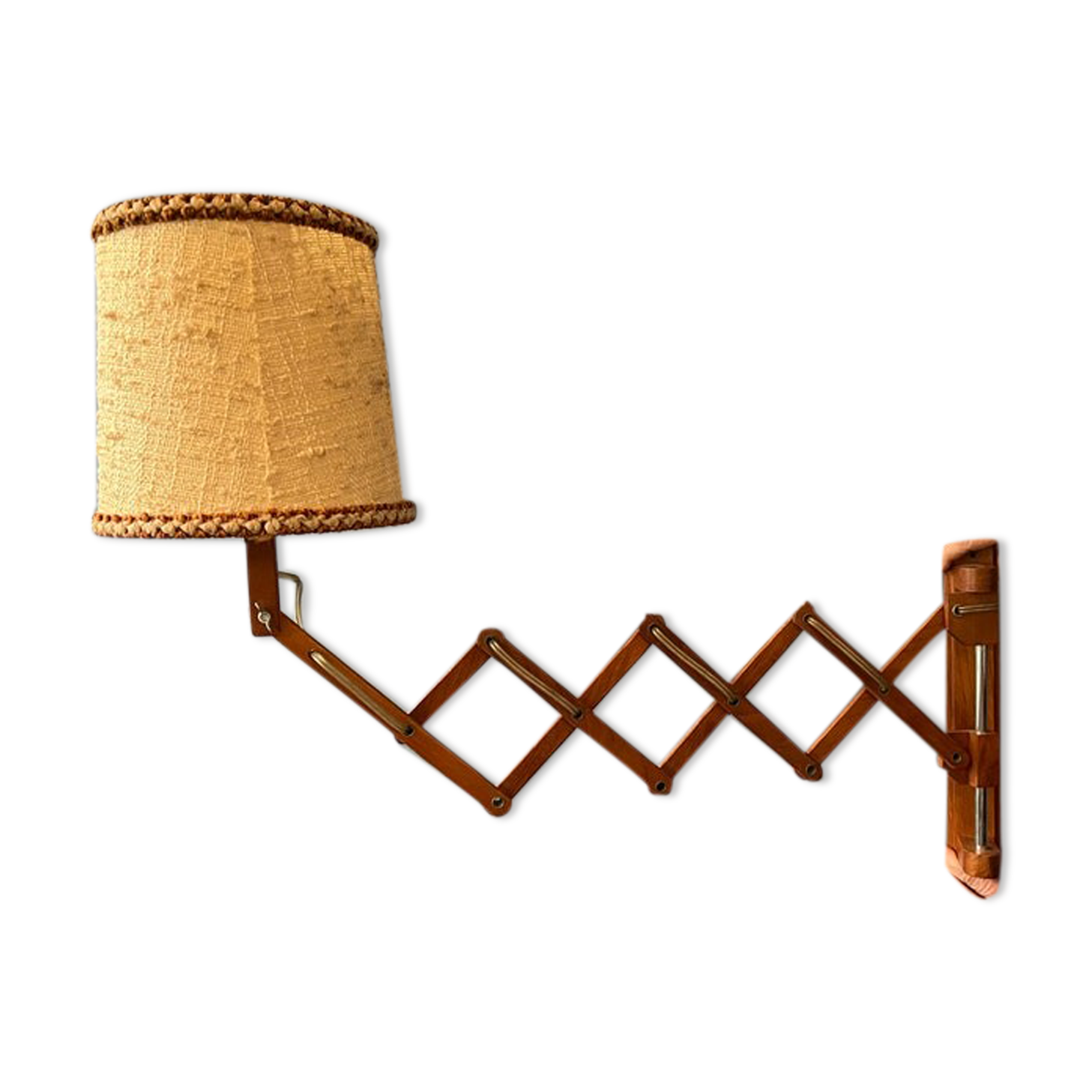 Vintage wooden scissors lamp